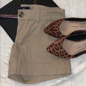 American Eagle Outfitters Khaki Midi Shorts
